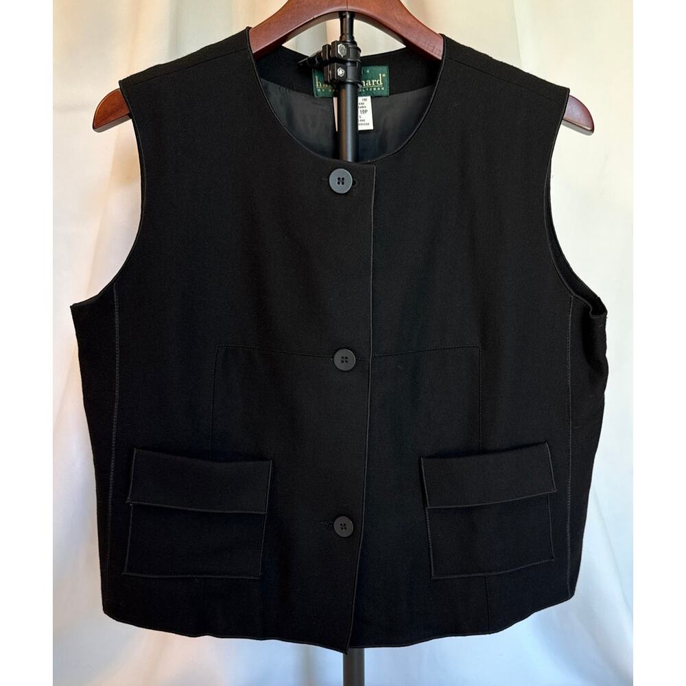 Harve Benard Black Wool Vest Women’s 10 Petite Classic Professional Ukraine Made